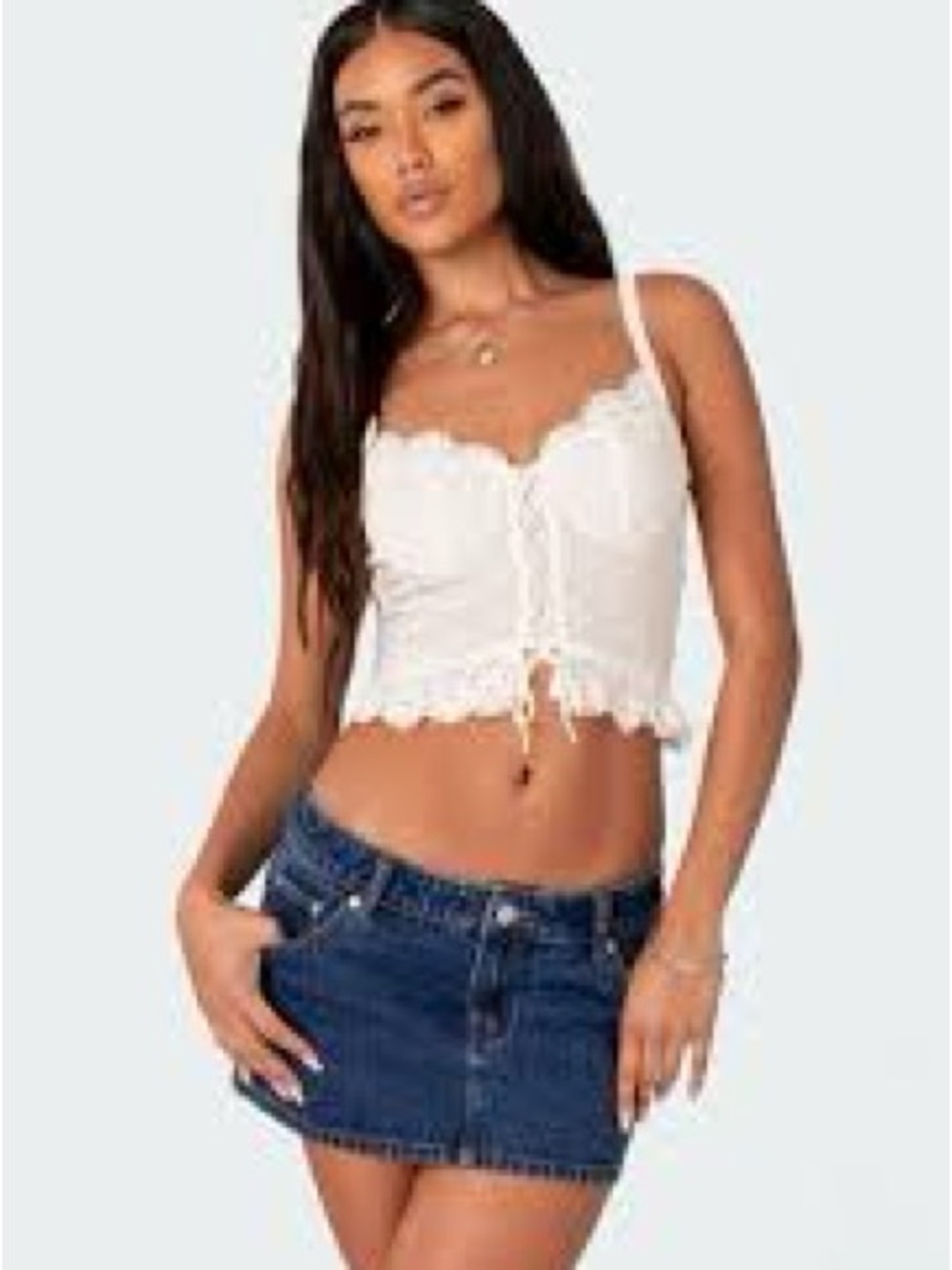 Edikted Sami Lacey Cotton Cupped Corset small